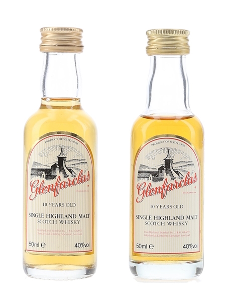 Glenfarclas 10 Year Old Bottled 1980s-1990s 2 x 5cl / 40%