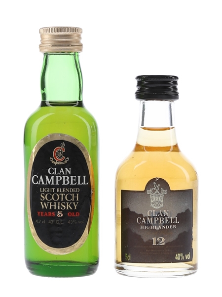 Clan Campbell 5 & 12 Year Old  4.7cl & 5cl,