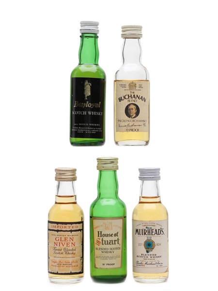 Assorted Blended Scotch Whisky Bottled 1970s 5 x 5cl / 40%