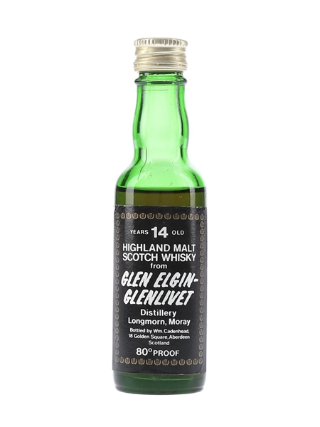 Glen Elgin Glenlivet 14 Year Old Bottled 1970s - Cadenhead's 5cl / 46%