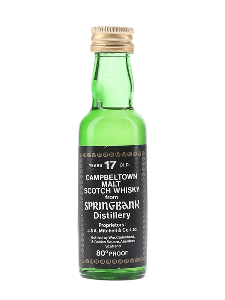 Springbank 17 Year Old Bottled 1970s - Cadenhead's 5cl / 46%