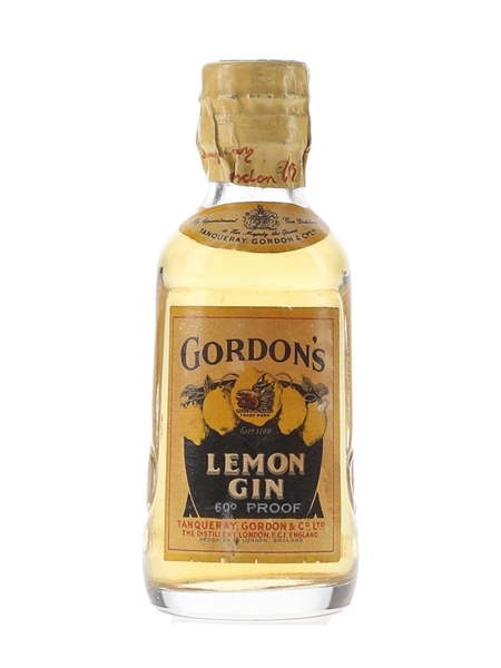 Gordon's Lemon Gin Spring Cap Bottled 1950s 5cl / 34%