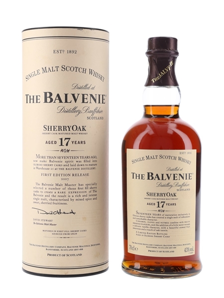 Balvenie 17 Year Old Sherry Oak Bottled 2007 - First Release 70cl / 43%