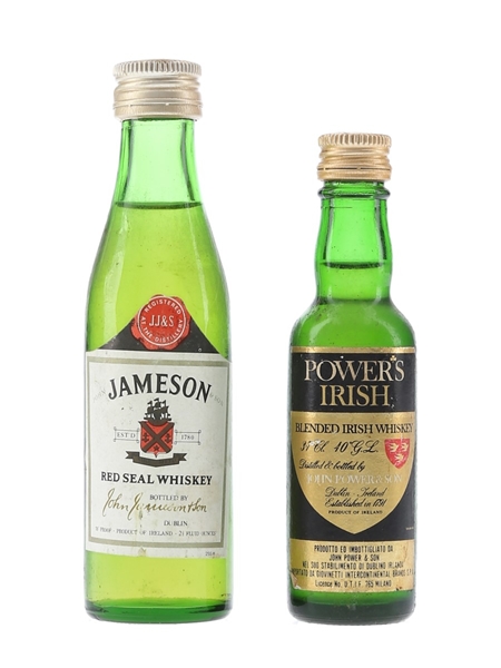 Jameson Red Seal & Power's Irish Bottled 1970s 7.1cl & 3.7cl / 40%