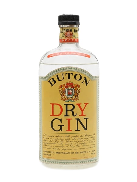 Buton Dry Gin Bottled 1950s 75cl