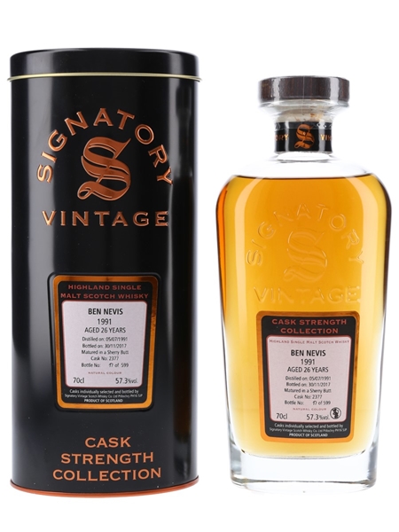 Ben Nevis 1991 26 Year Old Bottled 2017 - Signatory Vintage 70cl / 57.3%