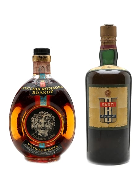 Vecchia Romagna Etichetta Nera Brandy & Sarti Biancosarti Bottled 1950s & 1960s 75cl