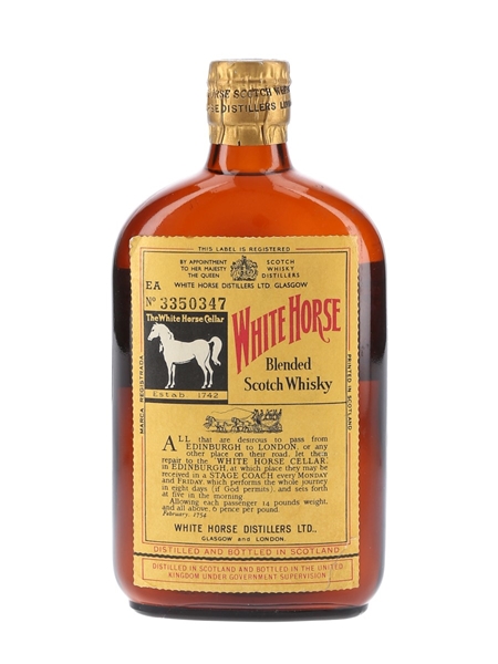 White Horse Spring Cap Bottled 1960s 37.5cl