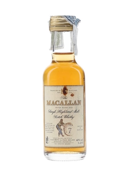 Macallan 7 Year Old Bottled 1980s-1990s - Giovinetti & Figli 5cl / 40%