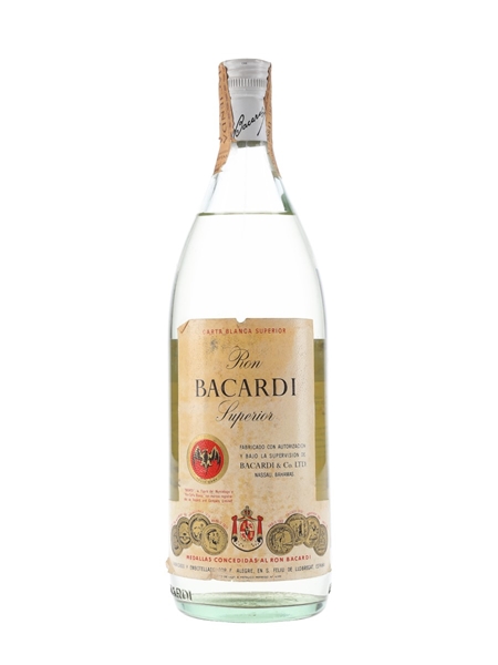 Bacardi Carta Blanca Bottled 1960s-1970s - Spain 100cl