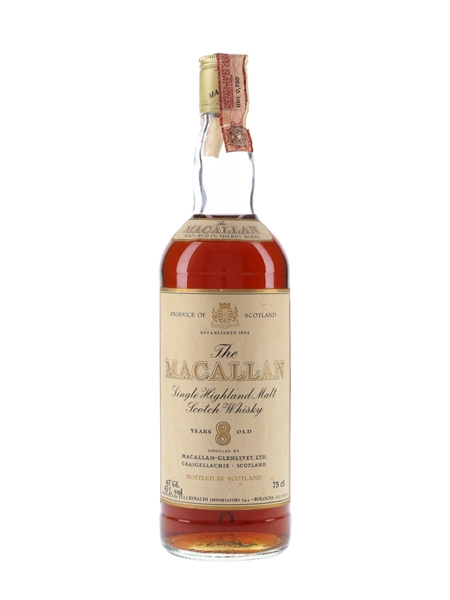 Macallan 8 Year Old Bottled 1980s - Rinaldi 75cl / 43%