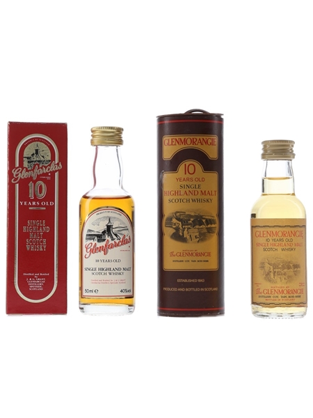 Glenfarclas & Glenmorangie 10 Year Old Bottled 1990s 2 x 5cl