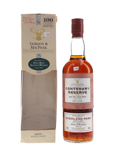 Highland Park 1970 Centenary Reserve Bottled 1995 - Gordon & MacPhail 70cl / 40%