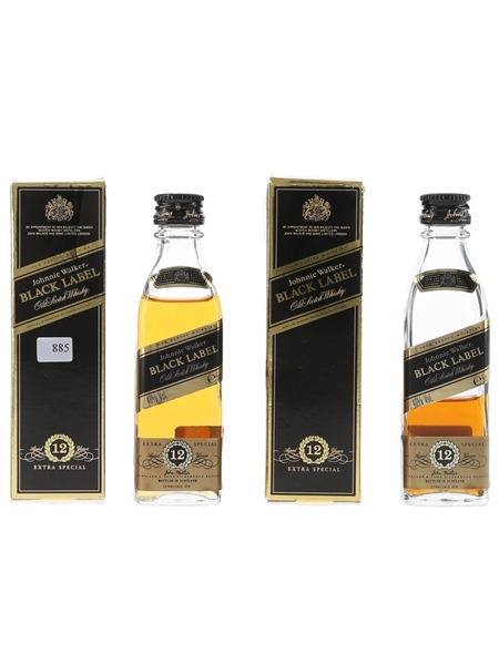 Johnnie Walker Black Label Bottled 1980s 2 x 5cl / 40%