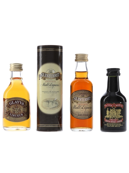 Assorted Scotch Whisky Liqueurs Cock O' The North, Glavya & Glenturret 3 x 5cl