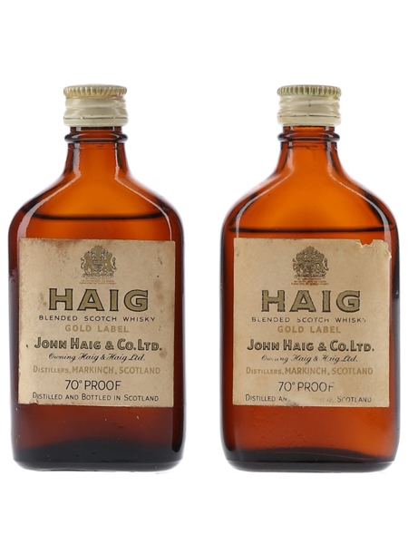 Haig Gold Label Bottled 1960s 2 x 5cl