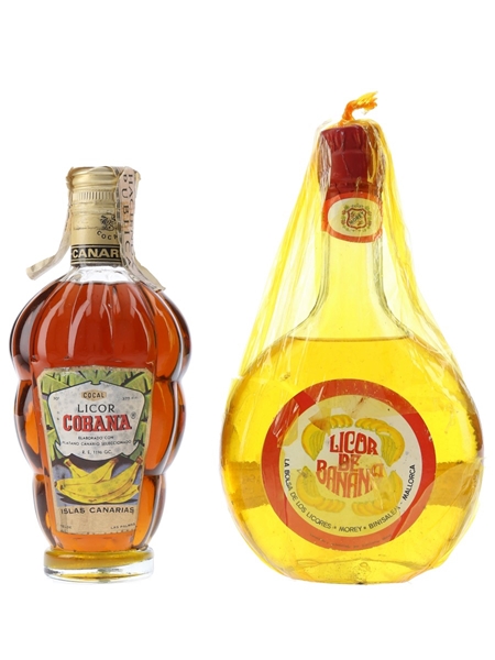 Cocal Cobana & Morey Banana Liqueur Bottled 1950s & 1960s 2 x 37.5cl