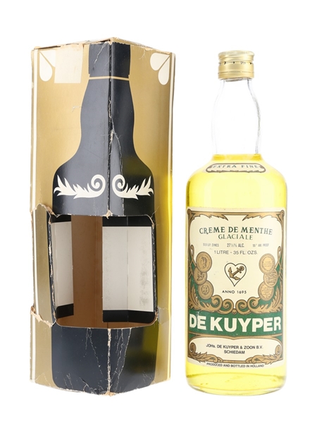 De Kuyper Creme De Menthe Glaciale Bottled 1970s 100cl / 27.5%