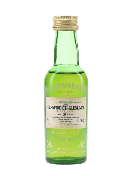 Glenfiddich Glenlivet 1963 30 Year Old - Cadenhead's 5cl / 51.7%