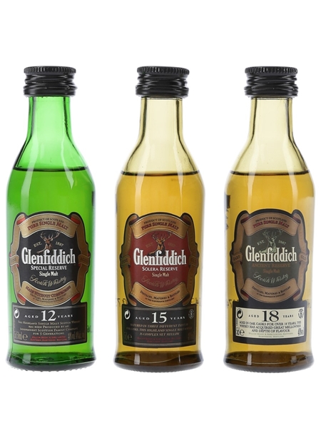 Glenfiddich 12, 15 & 18 Year Old  3 x 5cl / 40%