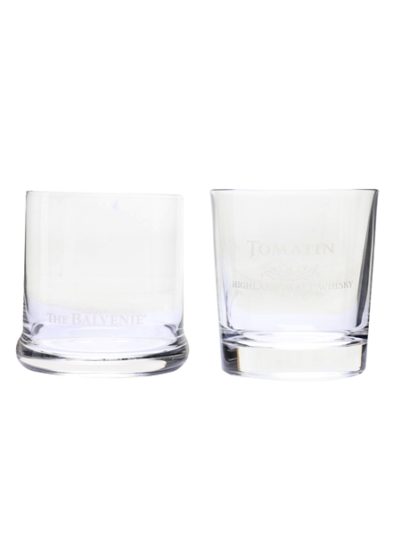 Branded Whisky Glasses Tomatin & Balvenie 