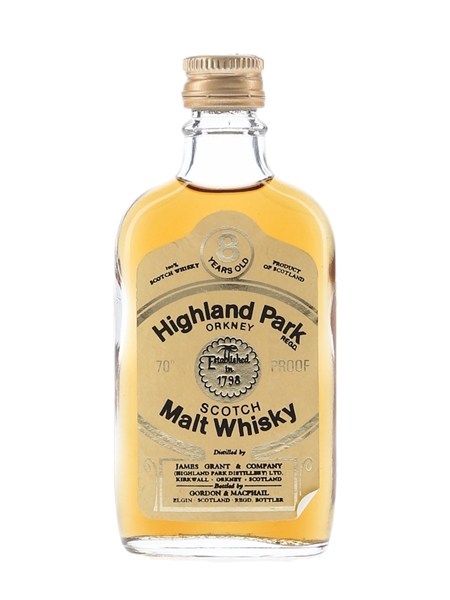 Highland Park 8 Year Old Bottled 1970s - Gordon & MacPhail 5cl / 40%