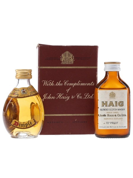 Haig & Dimple Bottled 1970s - With The Compliments of John Haig & Co. Ltd. 2 x 5cl / 40%