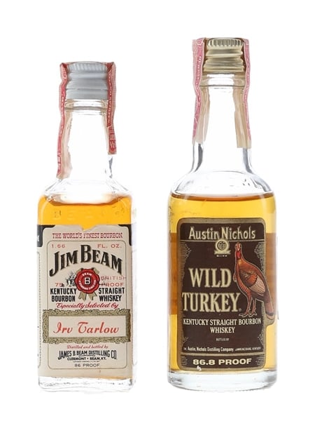 Austin Nichols & Jim Beam Bottled 1970s-1980s 2 x 4.7cl