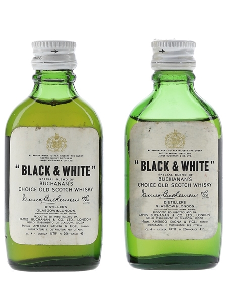 Black & White Bottled 1970s - Amerigo Sagna 2 x 4cl / 43%