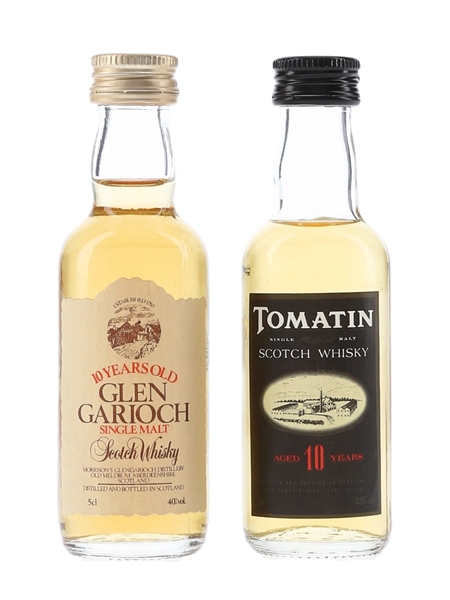 Glen Garioch & Tomatin 10 Year Old Bottled 1980s 2 x 5cl