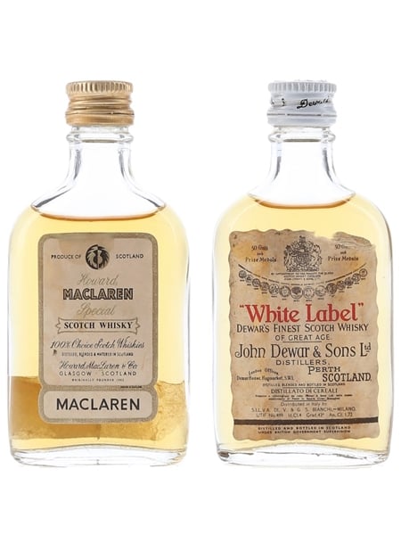 Maclaren & White Label Bottled 1960s 2 x 4cl