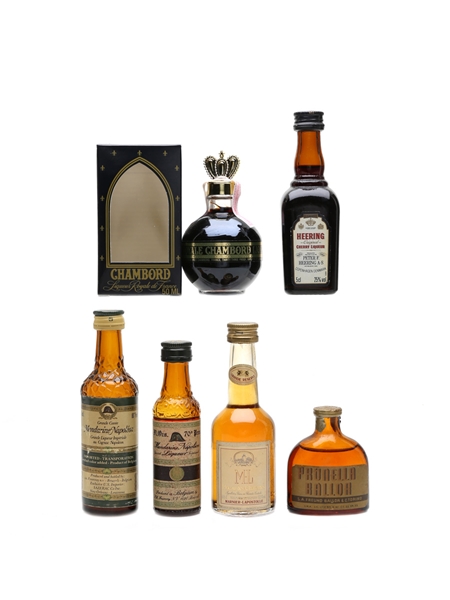 Liqueurs Of The World Ballor, Heering, Mandarine, Marnier Lapostolle, Royal Chambord 6 x 3cl-5cl