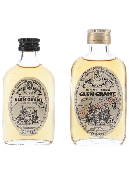 Glen Grant 8 & 10 Year Old Bottled 1970s - Gordon & MacPhail 2 x 5cl / 40%