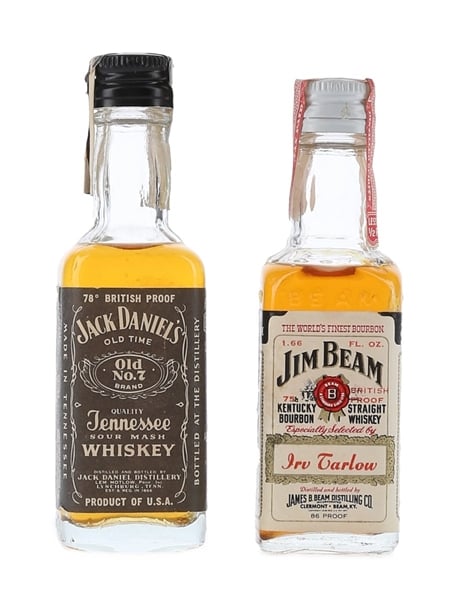 Jack Daniel's & Jim Beam Bottled 1960s-1970s 2 x 5cl