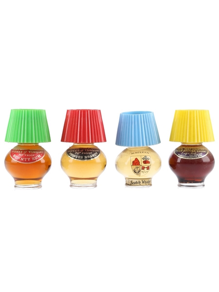 Assorted Whisky, Brandy, Rum & Sherry Lamps Aidees Of Torquay 4 x 5cl / 40%