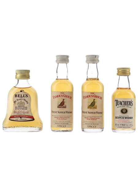 Assorted Blended Scotch Whisky Bell's, Famous Grouse & Teacher's 4 x 5cl / 40%