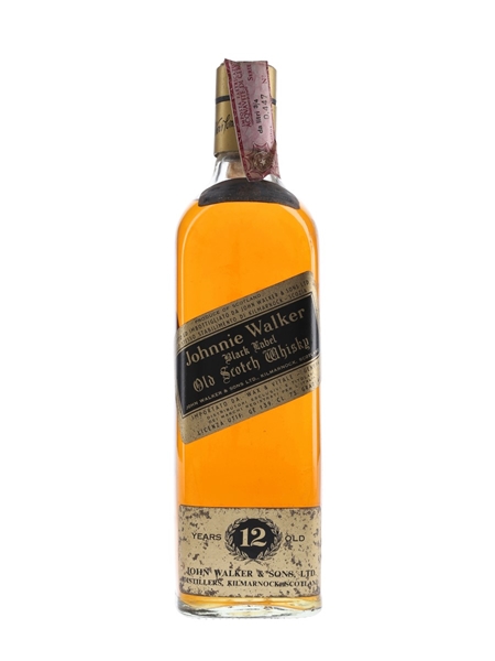 Johnnie Walker Black Label 12 Year Old Bottled 1970s - Wax & Vitale 75cl / 40%