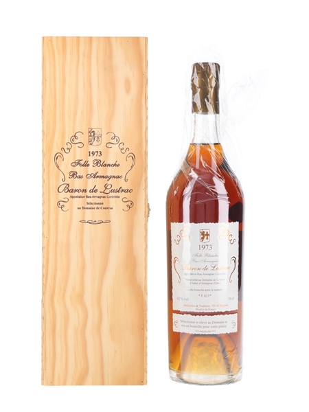 Baron De Lustrac 1973 Bas Armagnac Domaine De Courros - Folle Blanche 70cl / 42%