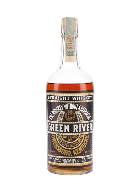 Green River Straight Whiskey Made 1910, Bottled 1916 75.7cl