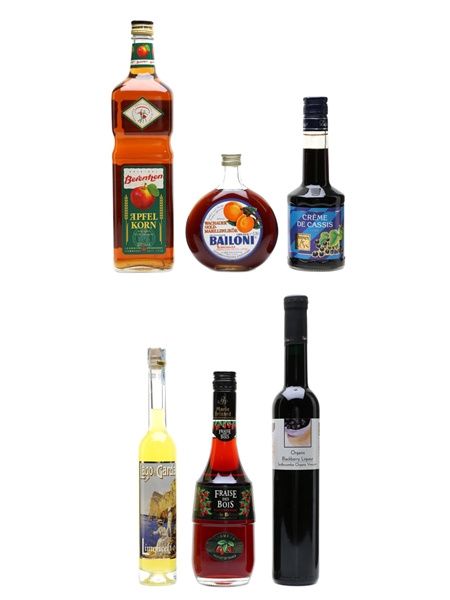 Assorted Liqueurs Bailoni, Berentzen, Creme De Cassis, Fraise Des Bois, Lago Di Garda & Sedlescombe 6 x 20cl - 100cl