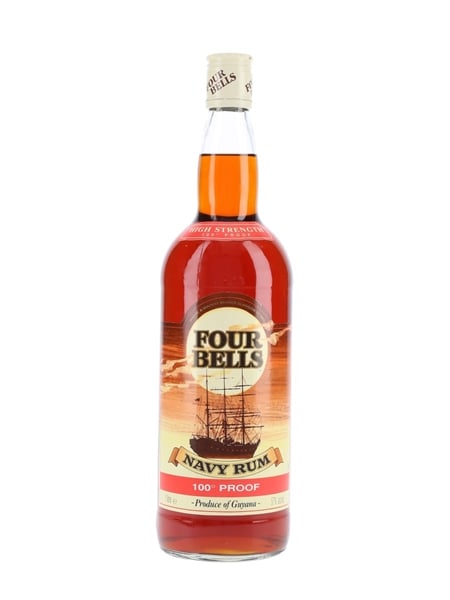 Four Bells 100 Proof Navy Rum Bottled 1990s - Whyte & Mackay 100cl / 57%