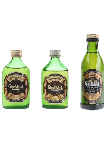 Glenfiddich Pure Malt & Special Reserve  3 x 4.68cl-5cl