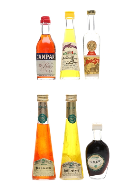 Assorted Italian Liqueurs Bottled 1960s-1970s 6 x 2.5cl-5cl