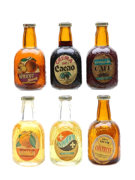 Costa Y Montserrat Liqueurs Apricot, Cafe, Crema de Cacao, Contriti, Estomacal, Naranja 4 x 5cl