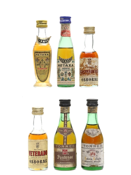 Assorted Brandy Metaxa, Osborne, Torres 6 x 3cl-5cl