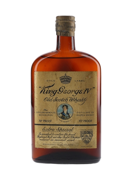 King George IV Gold Label Spring Cap Bottled 1950s - The Distillers Agency Limited 50cl / 40%