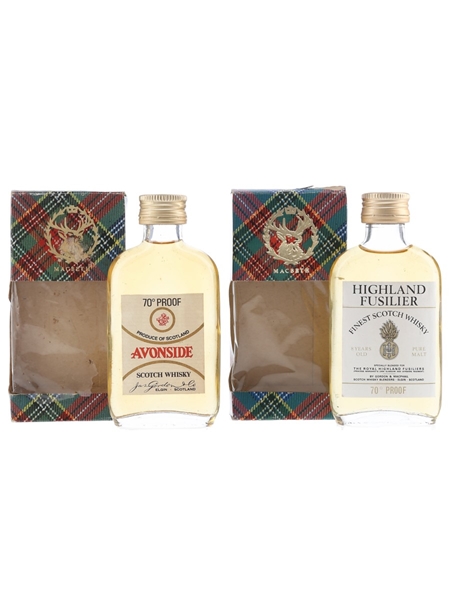 Avonside & Highland Fusilier Bottled 1970s - James Gordon & Gordon & MacPhail 2 x 5cl / 40%