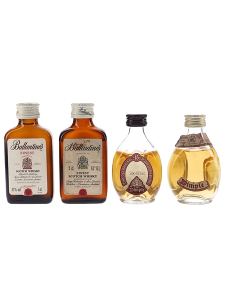 Ballantine's & Haig's Dimple Bottled 1970s & 1980s 4 x 5cl