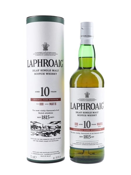 Laphroaig 10 Year Old Cask Strength Bottled 2016 - Batch 008 70cl / 59.2%