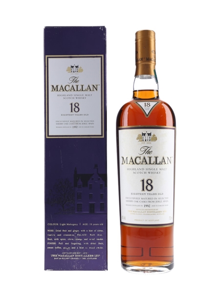 Macallan 18 Year Old 1992 and Earlier 70cl / 43%